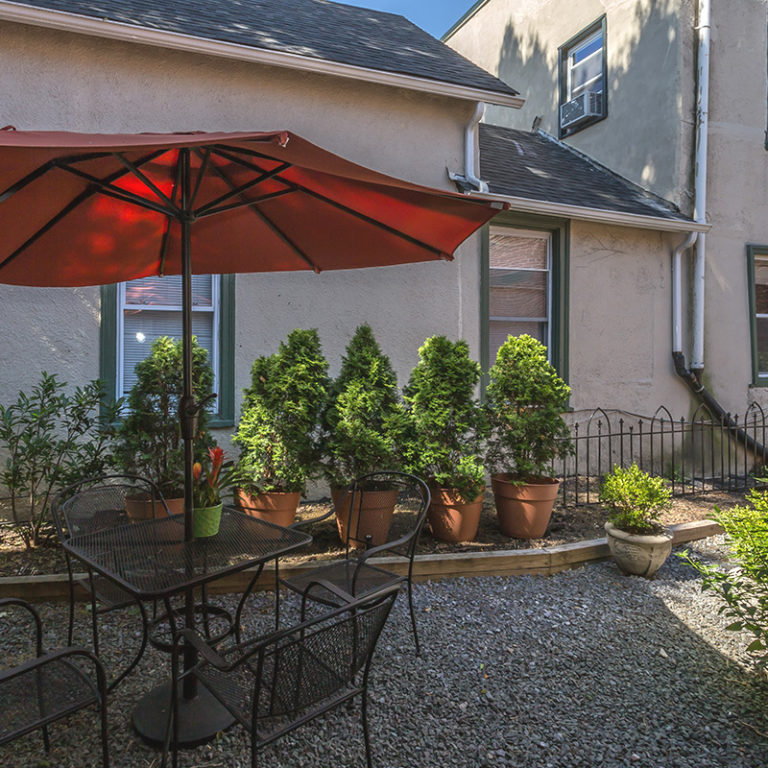 Scenic Building Exterior in Courtyard