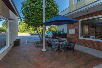 Picnic Table in Building Exterior