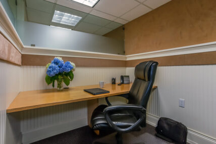 Desk set-up in a Basic Suite